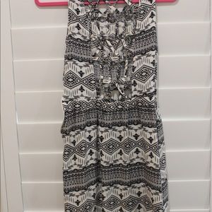 Short patterned summer dress.